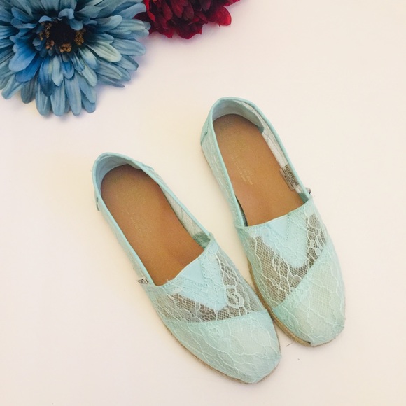 Toms Shoes - TOMS Mint Lace Espadrilles Size 6.5